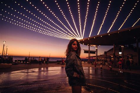 Wallpaper Model Portrait Looking At Viewer Brunette Jeans Jacket Jean Shorts Lights