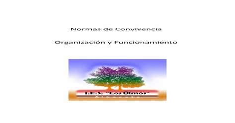 Normas De Convivencia Organización Y Funcionamientoies Losolmoscentroscastillalamanchaes