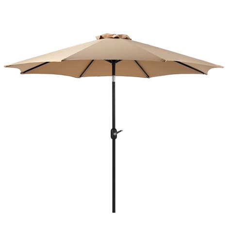 Dumos 9ft Outdoor Patio Umbrella With Push Button Tilt And Crank Table