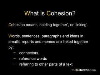 Cohesion - An introduction | PPT