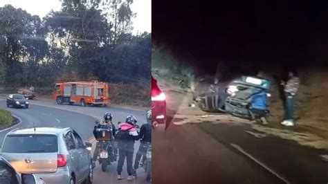 BR 356 Itabirito Carro Capota Na Serra Da Santa E Fica As Rodas