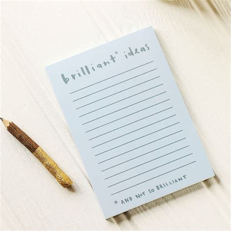 Sale: Brilliant Ideas Notepad A6 notepad fun notepad