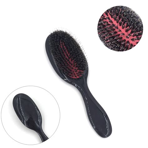 1pc Oval Boar Bristle And Nylon Hair Comb Mini Anti Static Hair Scalp