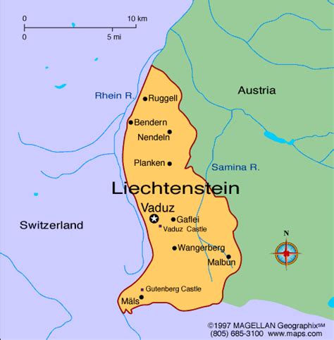 Liechtenstein Map and Liechtenstein Satellite Image