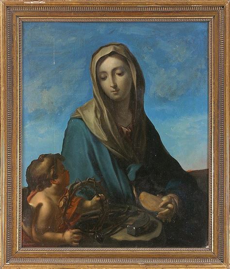 Sold At Auction Madonna With Angel Holding Crown Of Thorns