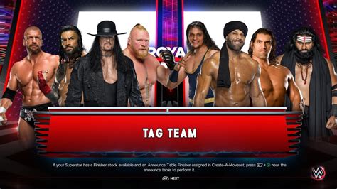 Man Tag Roman Reigns The Undertaker Triple H Brock Lesnar Vs Jinder