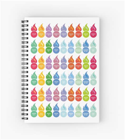 Metal Ion Flame Test Colours Spiral Notebooks By Compound Interest