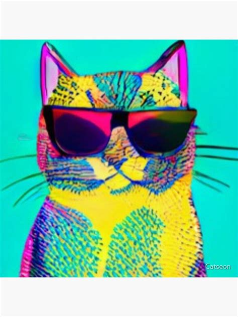 Cool Cat Wearing Sunglasses Sticker For Sale By Catseon Redbubble