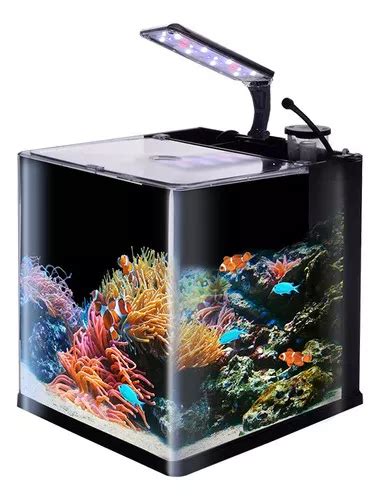 Kit Acuario Nano Reef 18 Lt Vidrio Luz Led Filtro Espumador Envío gratis