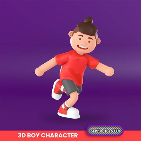 Representación 3d de un niño corriendo ilustración Archivo PSD Premium