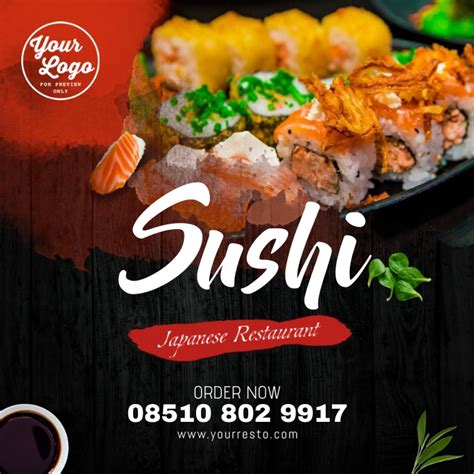 Copy Of Sushi Food Menu Promo Design Template Postermywall