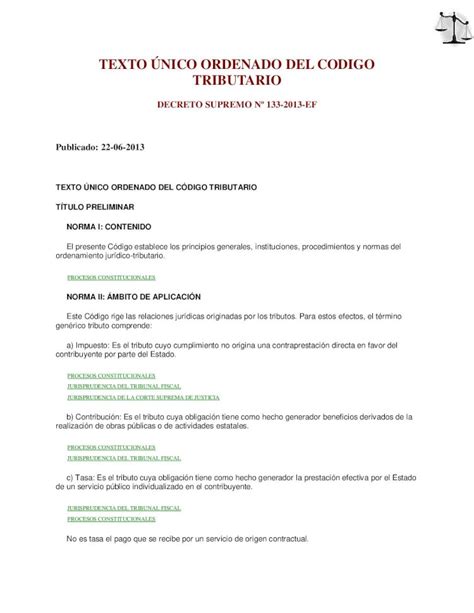 PDF TEXTO ÚNICO ORDENADO DEL CODIGO TRIBUTARIO Cuarto y Quinto