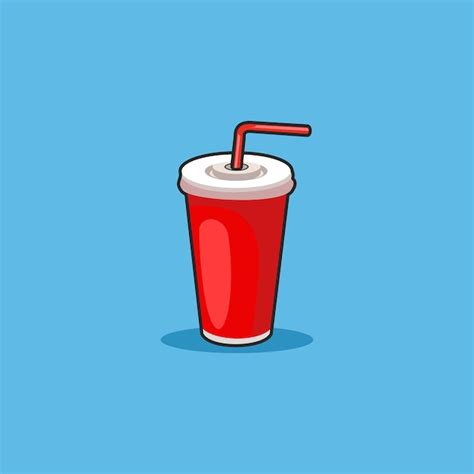 Bebida gaseosa Caricatura en fondo azul Soda Ilustración vectorial de