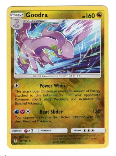 Pokemon TCG Goodra Sun Moon Guardians Rising 96 145 Reverse Holo Rare