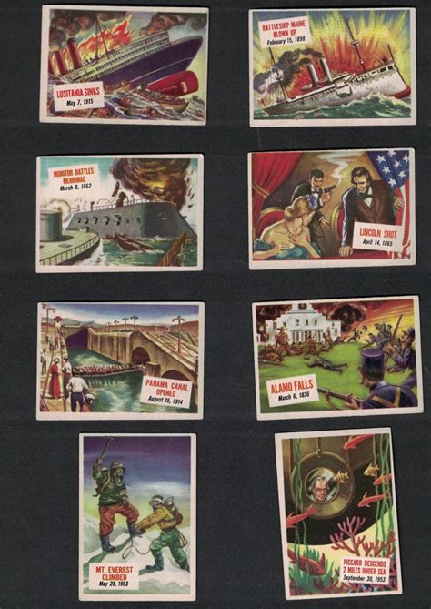 1954 Topps Scoops Lot X 8 Cards Nice Color Gloss Antique Price