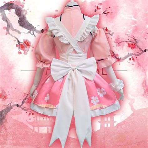 Japanese Pink Kawaii Cherry Blossom Maid Dress Sd00085 Syndrome