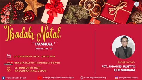 Ibadah Natal Desember Imanuel Matius Pdt