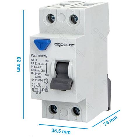 AC 2P 63A 30mA 240V INTERRUPTEUR DIFFERENTIEL SAUVETEUR DE TERRE