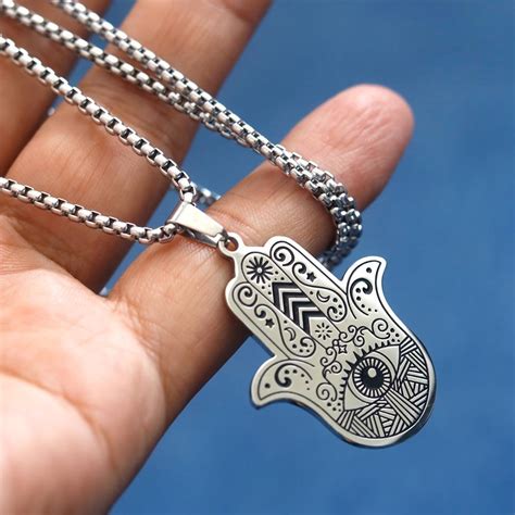 Acheter Collier Pendentif Main Hamsa Pour Hommes Collier Vintage