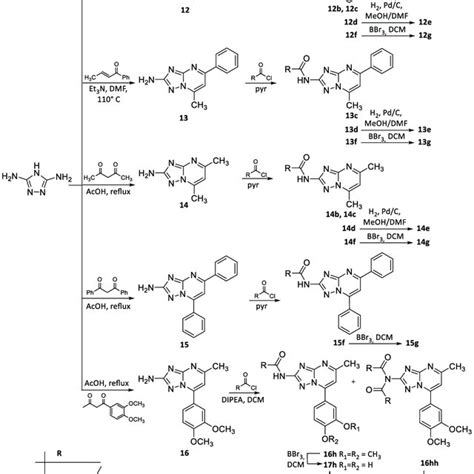 Scheme 1 Synthetic Routes To Compounds 12b G 13c G 14b G 15g 17h Download Scientific