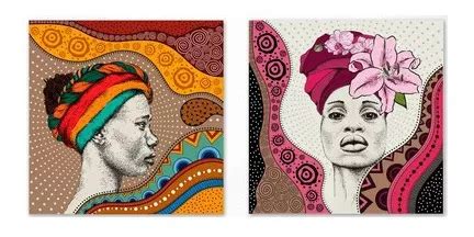 Cuadros Africanas Mujeres Moderno Abstracto Lienzo Canvas