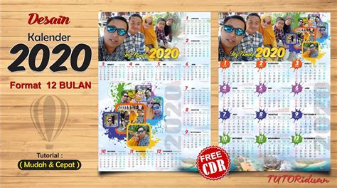 Desain Kalender Dinding 2020 Format 12 Bulan Dengan CorelDRAW