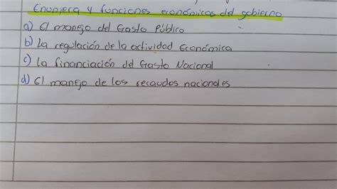 Funciones Económicas Del Gobierno ¿cuáles Son Ar