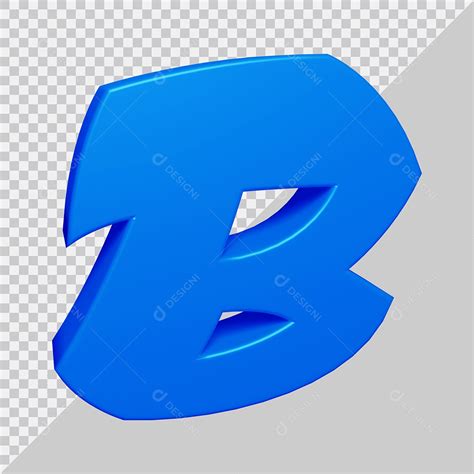 Letra B Maiúscula Azul 3d Para Composição Psd Download Designi