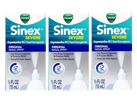 VICKS SINEX SEVERE Original Nasal Spray Congestion Relief 0 50 Fl Oz