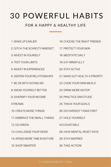 30 Powerful Habits For A Happy And Healthy Life Artofit