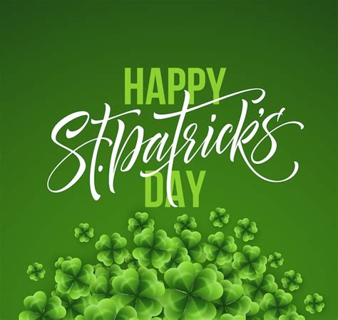 Cartaz De Saudação De Feliz Dia De Saint Patricks Com Letras De Texto E