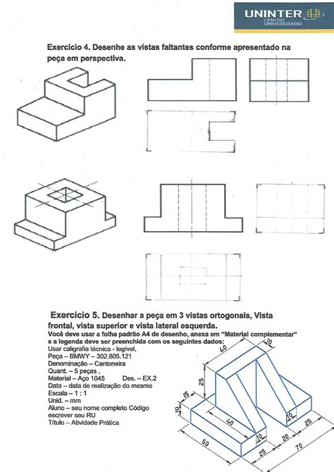 Vistas Desenho Tecnico Mecanico Braincp