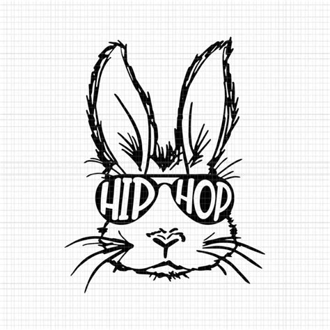 Hip Hop Bunny Face With Sunglasses Svg Hip Hop Bunny Svg Easter Day