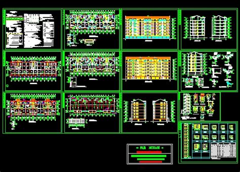 单元式多层住宅建筑施工图cad图纸下载土木在线资料库