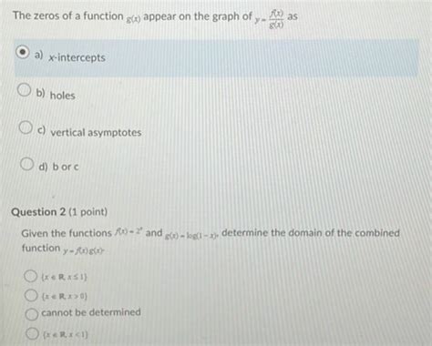 The Zeros Of A Function G X Appear On The Graph Of Y−g X F X As Filo