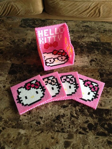 Hello Kitty Perler Bead Coaster Set by jnjfranklin on deviantART | Diy ...