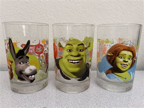 2007 McDonalds Dreamworks Shrek The Third 3 Set Glasses Shrek Fiona ...