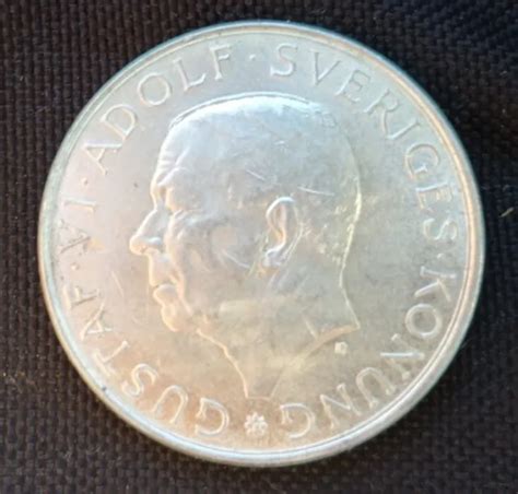 SILBERMÜNZE SCHWEDEN 90 Geburtstag König Gustav VI Adolf 10 Kronen