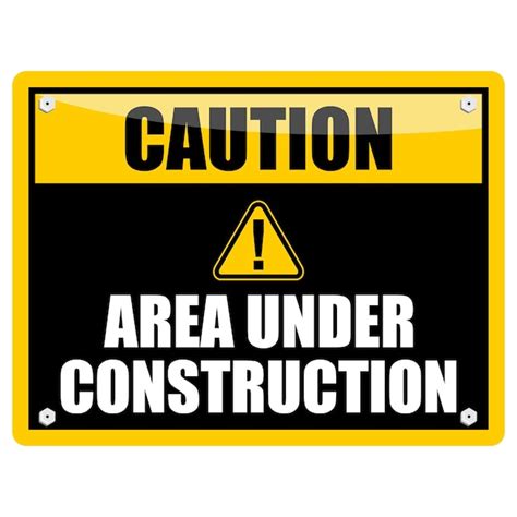 Premium Vector Caution Area Under Construction Sign Vector