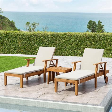 Noble House Perla Teak Brown 5 Piece Wood Outdoor Patio Conversation