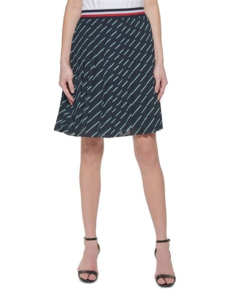 Tommy Hilfiger Striped Pleated Skirt Macys