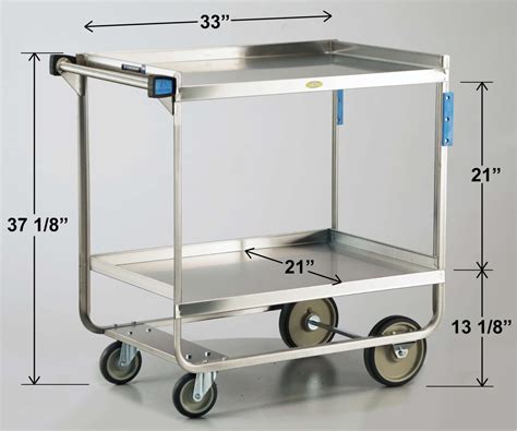 Lakeside Stainless Steel Utility Cart Nsf Shelf X