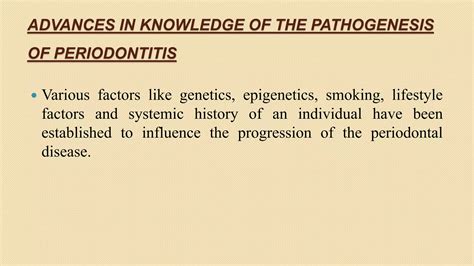 Evolution In The Pathogenesis Of Periodontal Disease Ppt