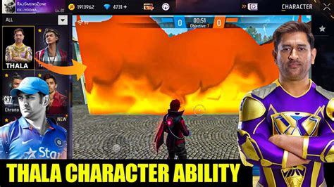 Thala Character Ability Live Test In Free Fire India Ms Dhoni