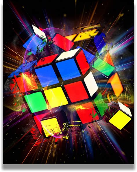 Amazon Govivo Exploding Rubik S Cube Wall Art Decor Print With A