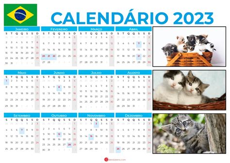 Calendário 2023 Brasil Para Imprimir Com Feriados