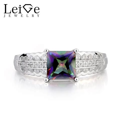 Leige Jewelry Rainbow Topaz Cocktail Party Ring Mystic Topaz Ring