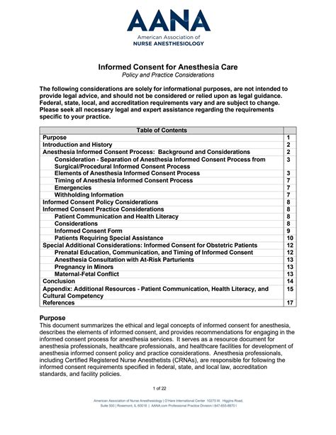 Informed Consent For Anesthesia Care By Aanapublishing Issuu