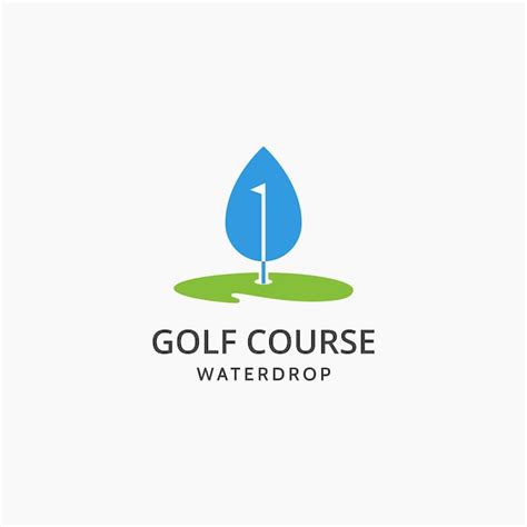 Agujero De Golf Con Combinaci N De Logotipo De Bandera Y Gota De Agua