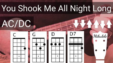 You Shook Me All Night Long AC DC Ukulele Tutorial Play A Long